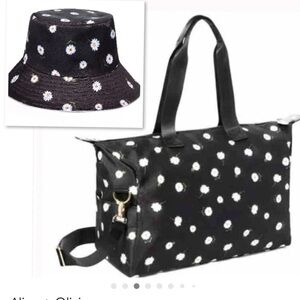 Alice + Olivia Black and White Daisy Bucket Hat